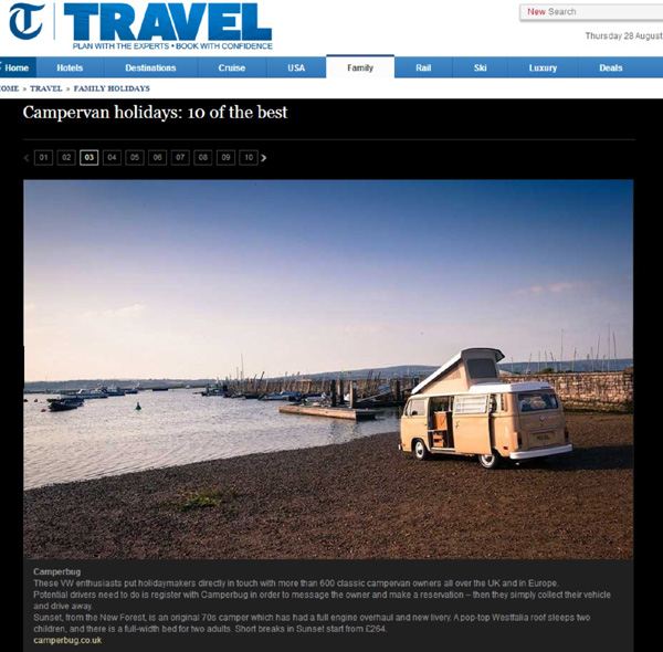 General Telegraph piece about Family holidays that mentioned Camperbug
