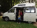 A Other Campervan called 2000HighTop-1219 and Family shot with the van for hire in Hartlepool, Durham