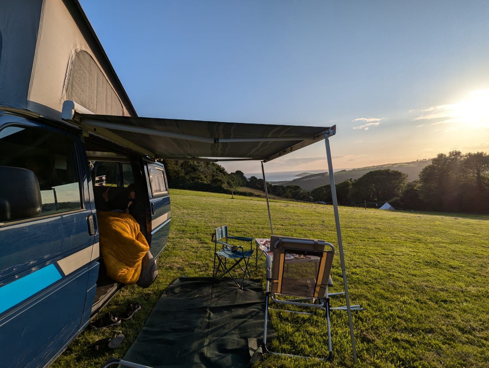 A VW T4 campervan called Big-Blue and for hire in Teignmouth, Devon