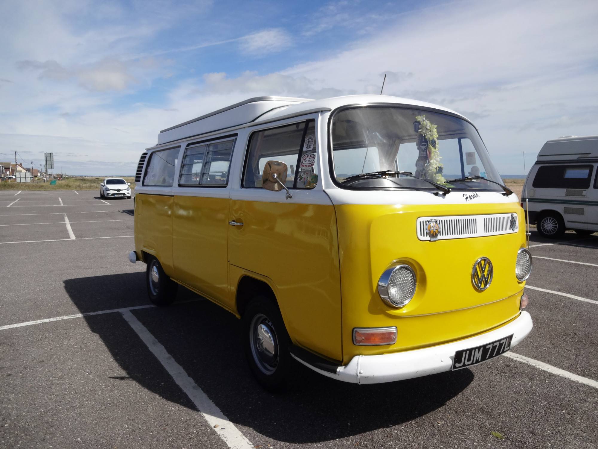 A VW T2 Classic Campervan called Haroldinho-0924 and Harold at Dungeness for hire in Canterbury, Kent