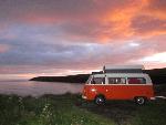 A VW T2 Classic Campervan called thunder-betty-1122 and Sunset at Sands O'Wright for hire in Orkney, Orkney Islands