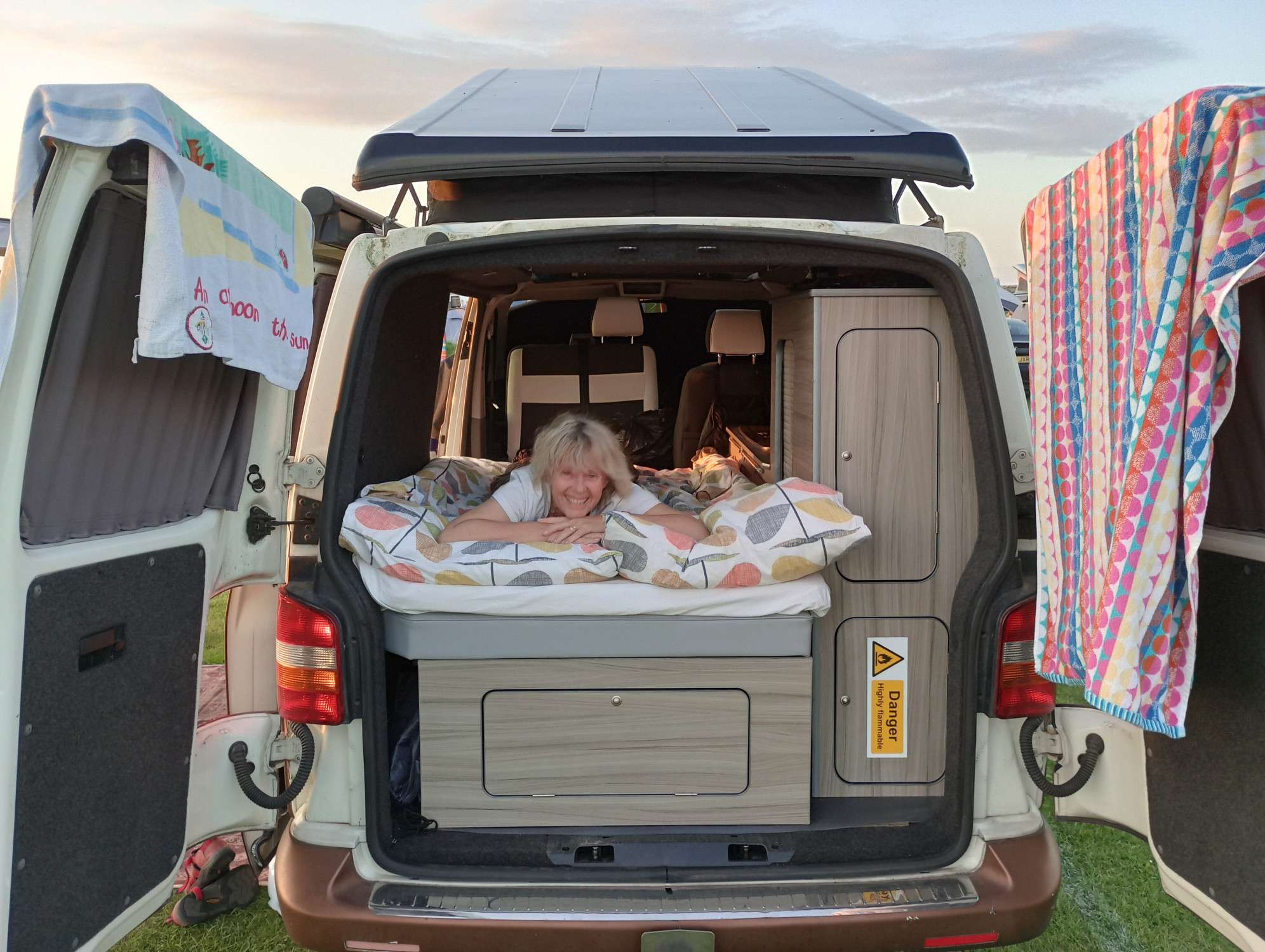 A VW T5 campervan called Dolly and for hire in Ross-on-Wye, Herefordshire