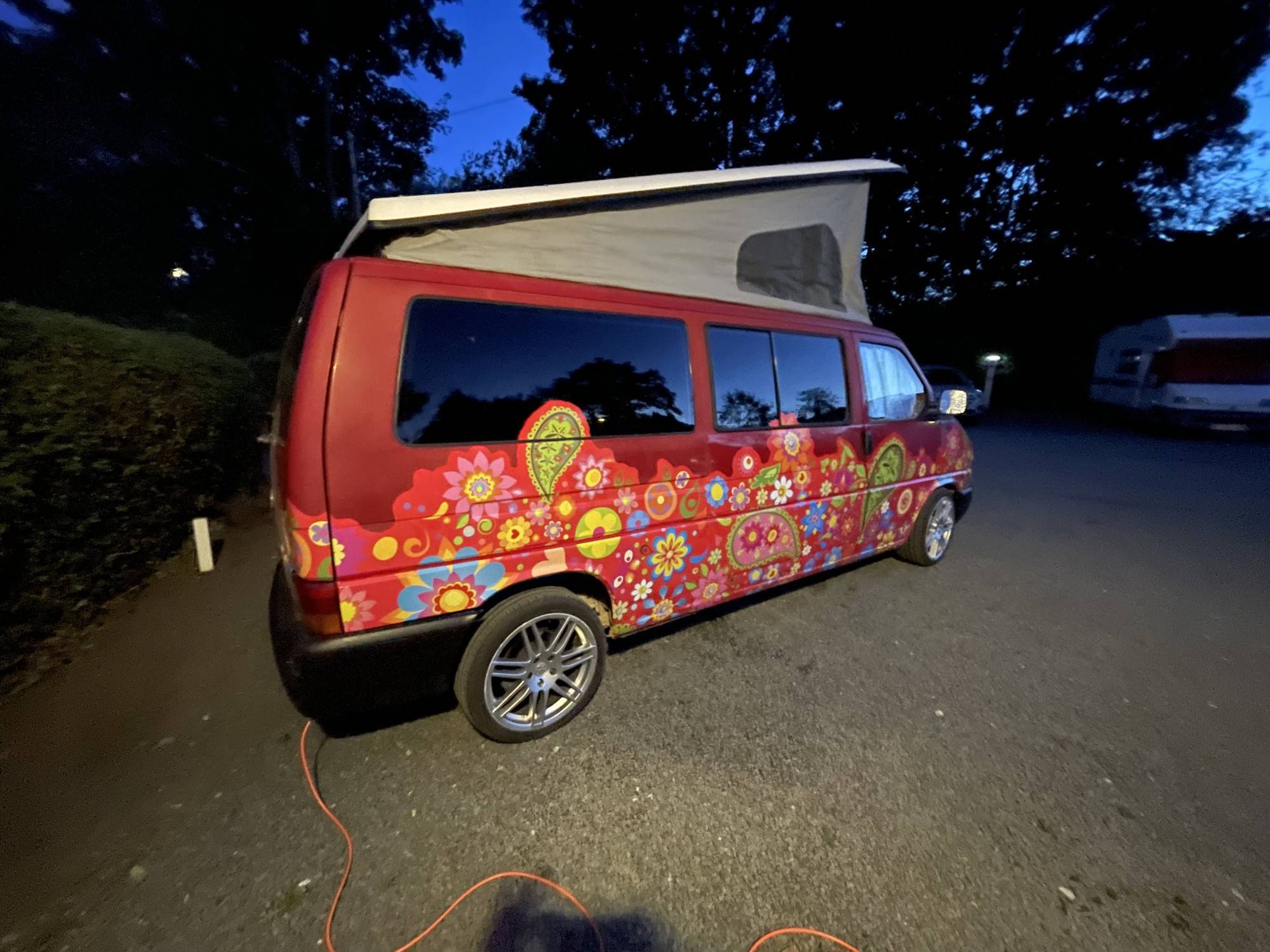 A VW T4 campervan called Poppy and York Rowntree for hire in Woking, Surrey