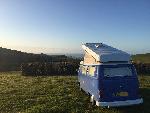 A VW T2 Classic Campervan called Blu-0720 and for hire 