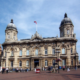 Hull Maritime Museum Hull, East Riding of Yorkshire, England. Maritime Museum (former Dock Office), Queen Victoria Square. Built 1867-71 by Christopher G. Wray in Venetian Renaissance style. For a picture of this building in 1903 see http://www.francisfrith.com/search/england/humberside/hull/photos/hull_49807.htm
