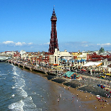Blackpool tower from central pier ferris wheel