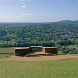 Salomon's Memorial viewpoint at Box Hill, Surrey. Views over Dorking and Leith Hill.