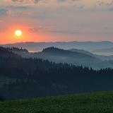 Sunrise in Pieniny mountains, Poland