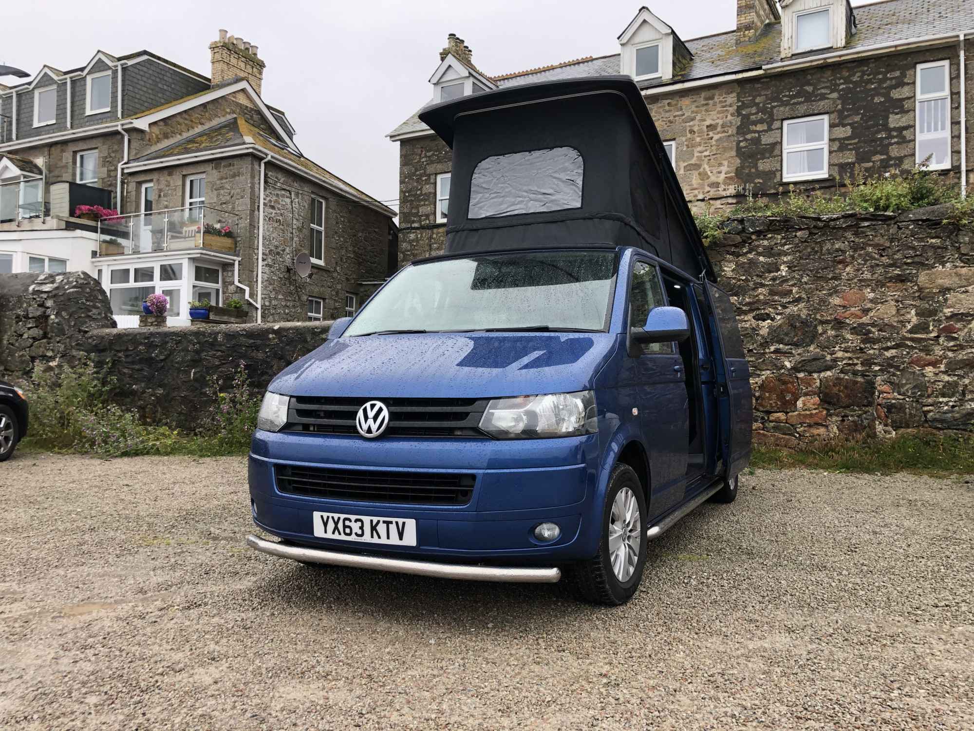 A VW T5 Campervan called Blu-T5 and for hire in Sittingbourn, Kent