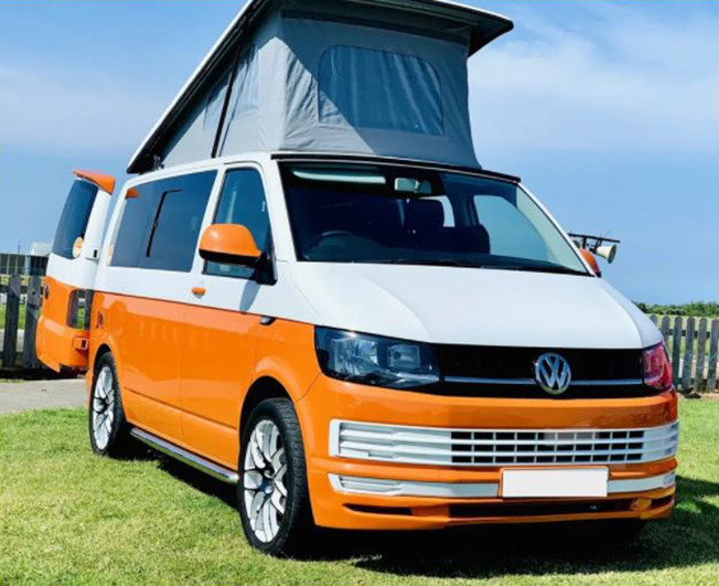 A VW T6 Campervan called Gina and for hire in Laxey, England
