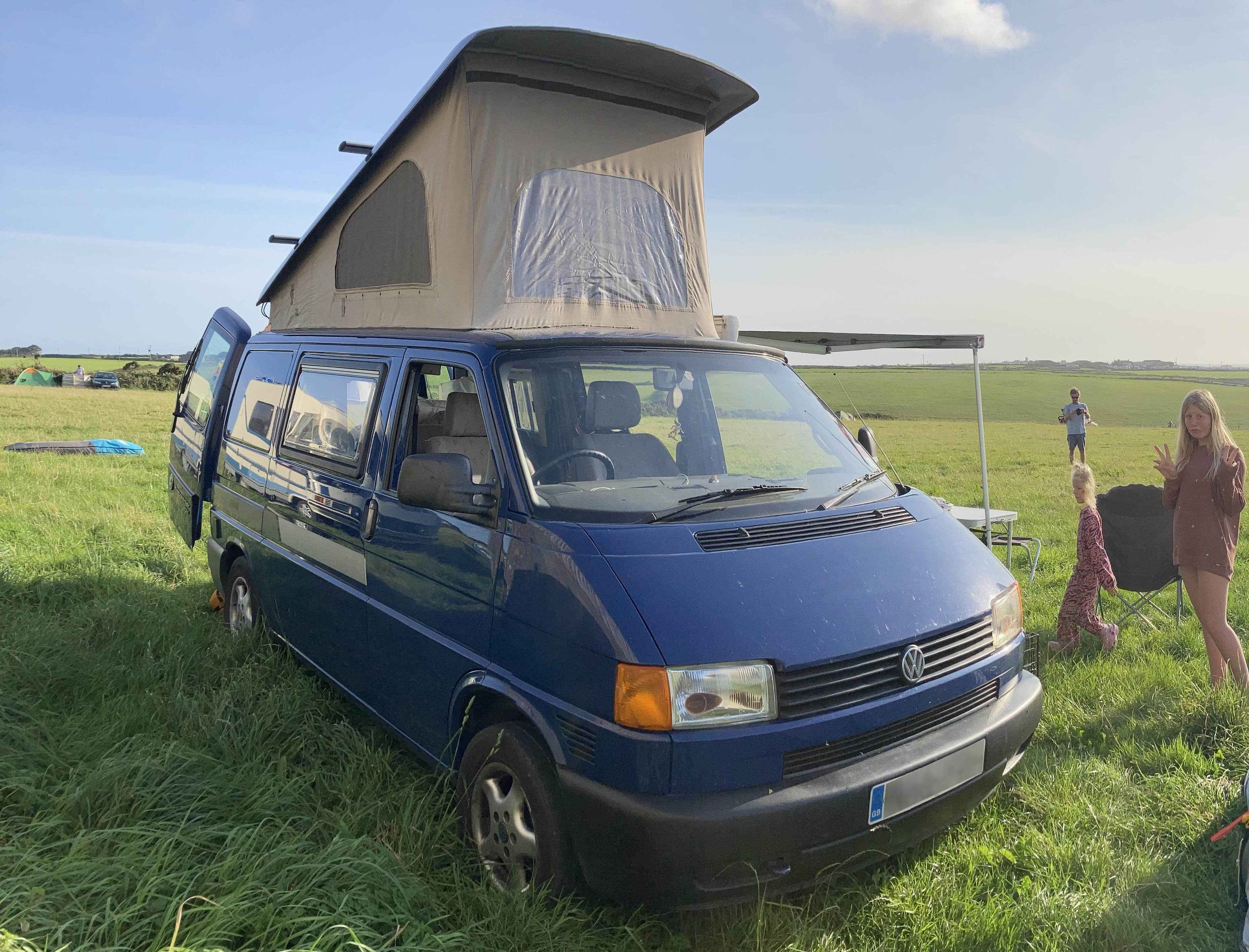 A VW T4 Campervan called Big-Blue and Sennen Crop for hire in Teignmouth, Devon