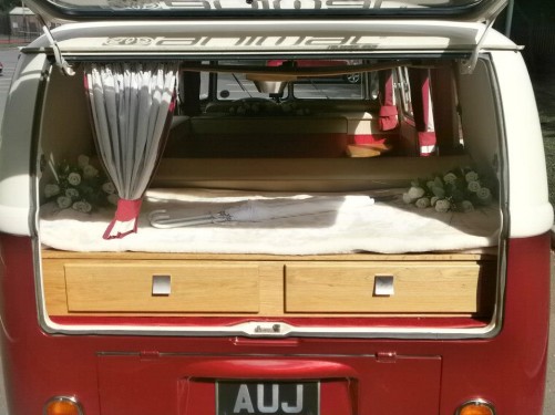 A VW T1 Splitscreen Campervan called Rosie-VW and Rosie extras for hire in Stoke on Trent, Staffordshire