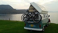 A VW T2 Classic Campervan called Campbell and what could be better than this for hire in Dollar, Perth and Kinross