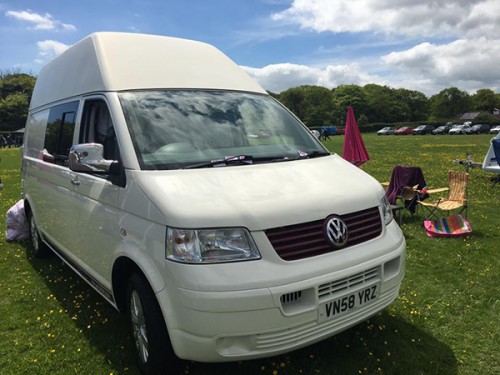 A VW T5 Campervan called Crystal-White and Crystal White for hire in Kessingland, England