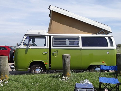 A VW T2 Classic Campervan called Dorothy and With Pop Top for hire in Brockham, Surrey