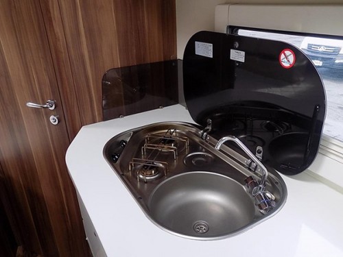 A Roller team Motorhome called Darcell and Kitchen for hire in Diss, Norfolk