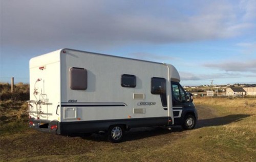 A Swift Motorhome called Adelina and Side View for hire in Isle of Lewis, Western Isles