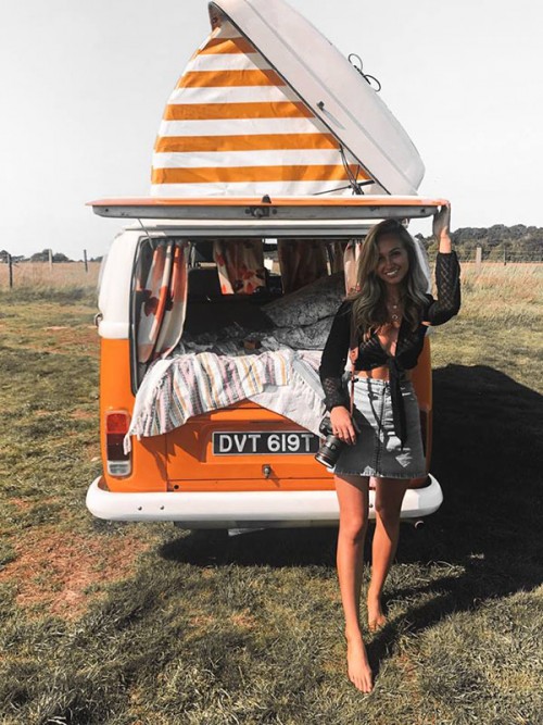 A VW T2 Classic Campervan called Meghan and Rear View for hire in Eltham, SE9, London