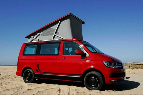 A VW T6 Campervan called California-T6 and Side View for hire in Cadiz, Spain