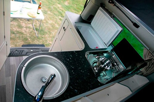 A Ford Campervan called Ford-Nugget and Kitchen for hire in Cadiz, Spain