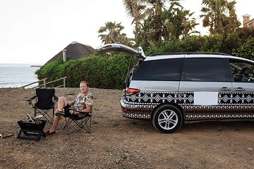 A NON VW Conversion Campervan called Mr-Big and Mr. Big on a trip for hire in Faro, Portugal