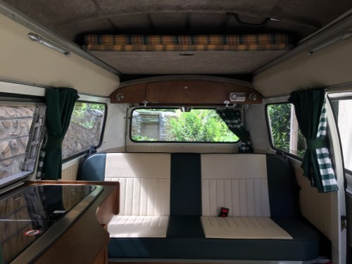 A VW T2 Classic Campervan called Wild-Monty and Van Wurks Interior for hire in Colyford, Devon