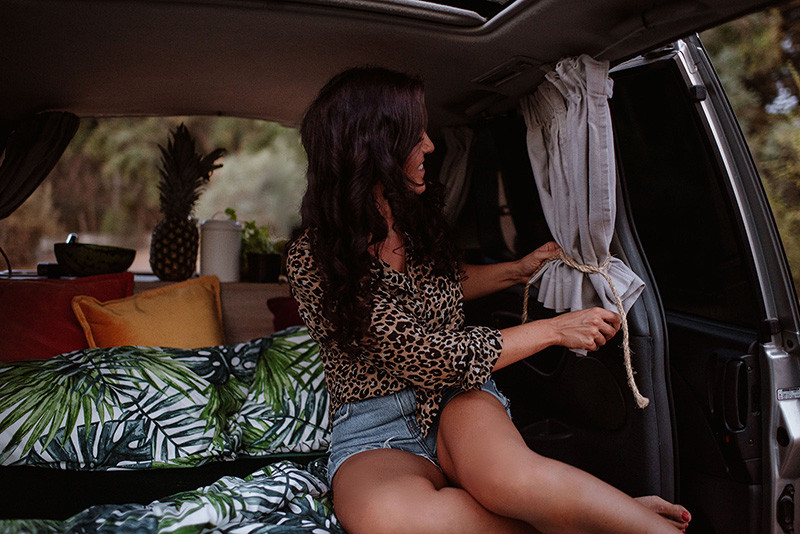 A Toyota Campervan called Angels and Interior for hire in Malaga, Spain