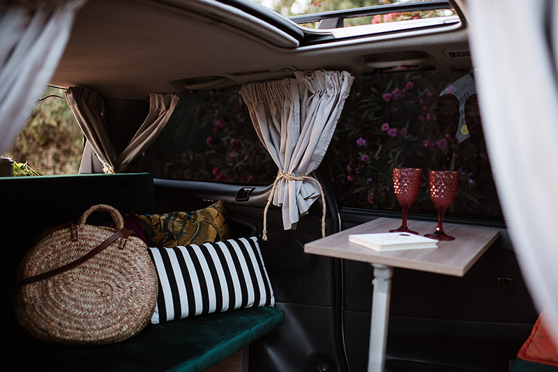 A Toyota Campervan called Angels and Interior for hire in Malaga, Spain
