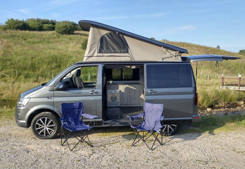 A VW T6 Campervan called Stan-the-Van and for hire in Preston, England