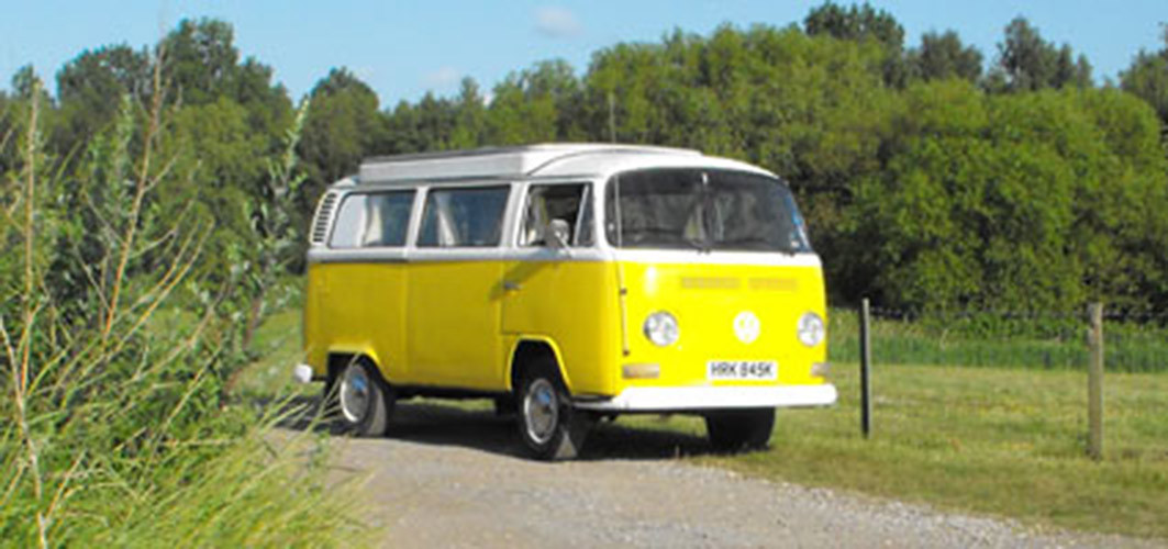 A VW T2 Classic Campervan called Daffy and for hire in Whitstable, England