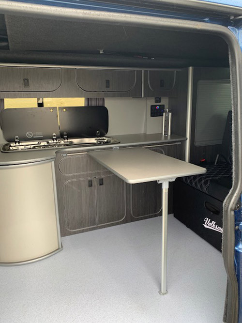 A VW T5 Campervan called Blu-T5 and for hire in Sittingbourn, Kent