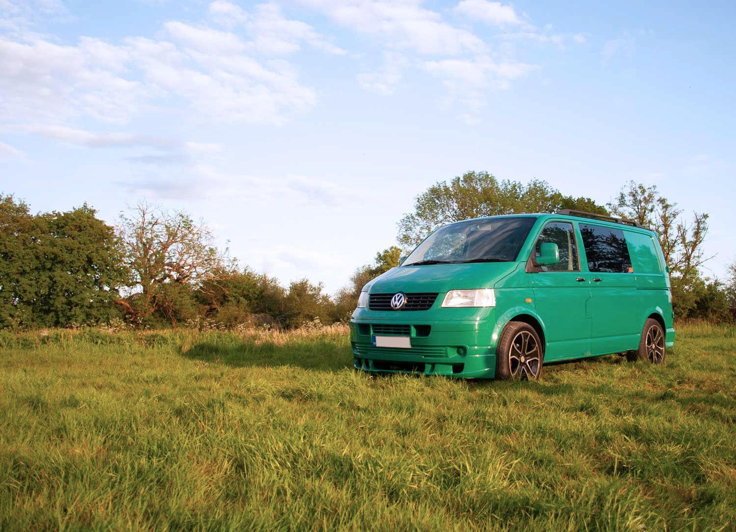 A VW T5 Campervan called Pretty-Green and for hire in Hickstead, West Sussex