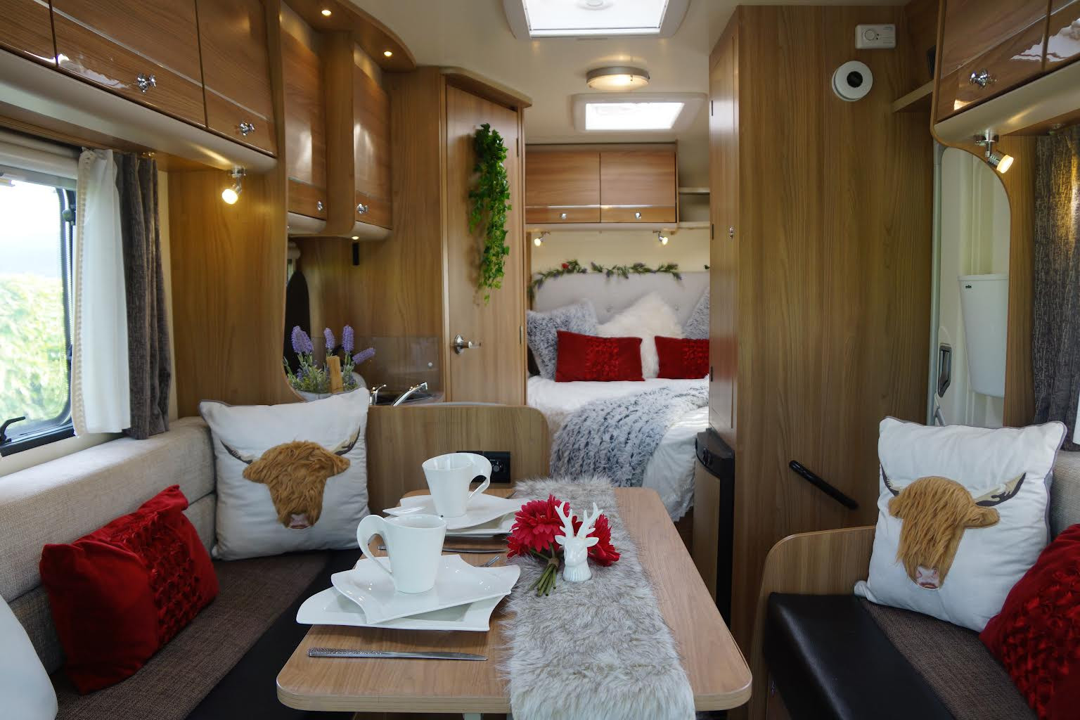 A Low Profile Motorhome called Freedom and Folding table frees up incredible space for hire in Keith, Moray
