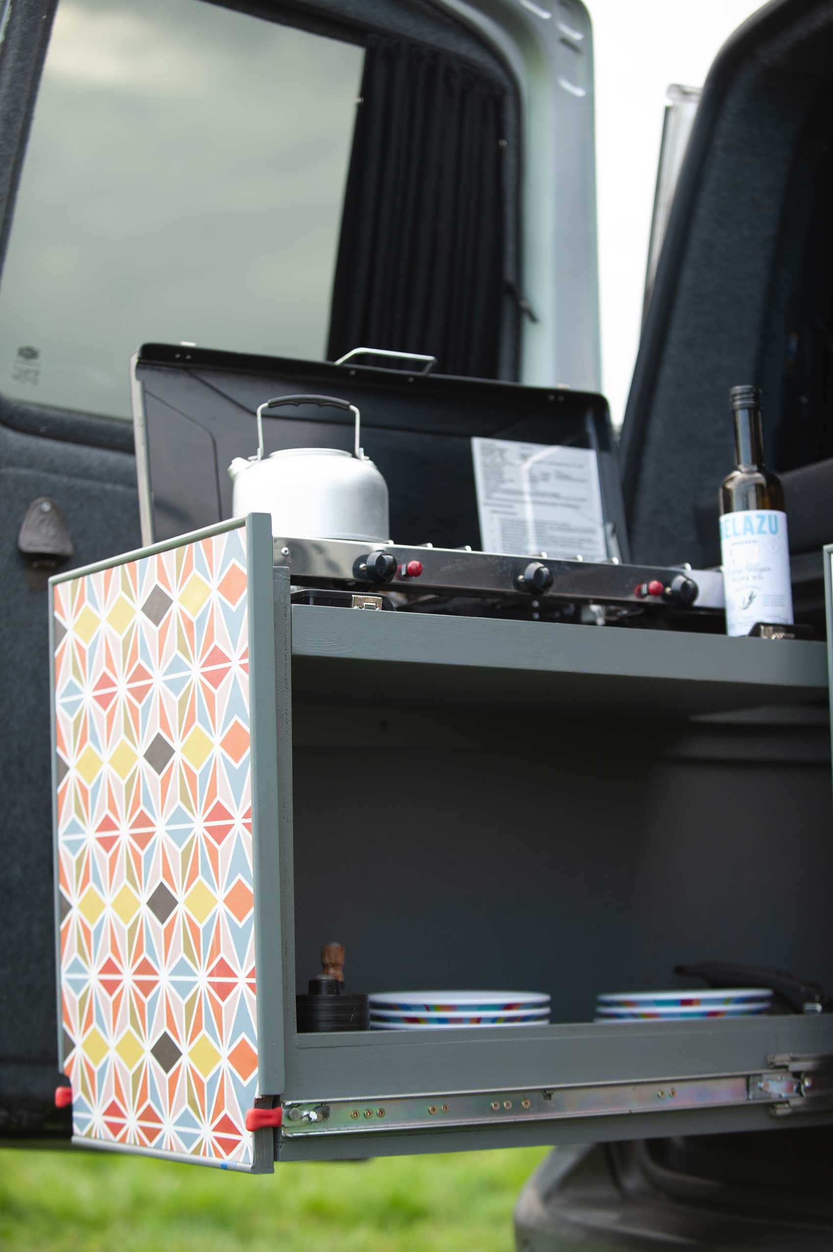 A VW T5 Campervan called Romper-Swamper and for hire in Hickstead, West Sussex
