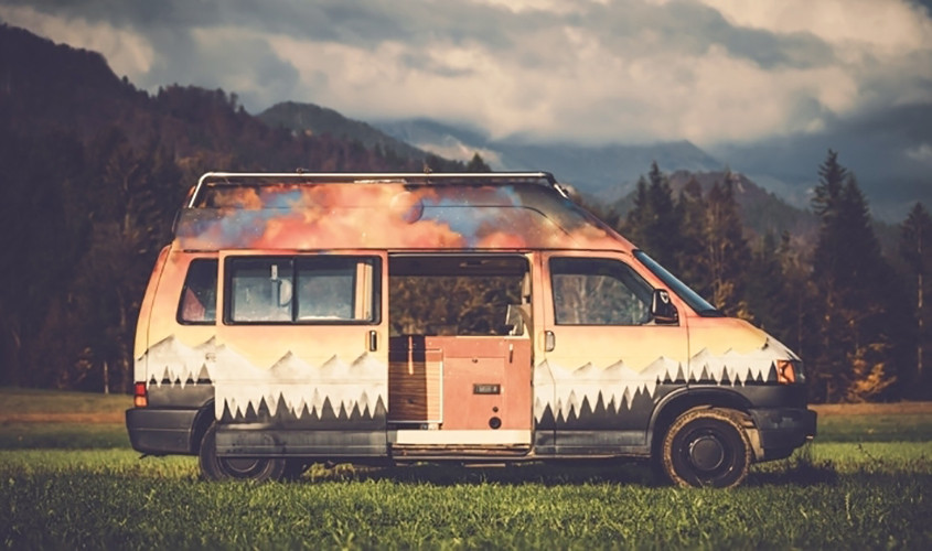 A VW T4 Campervan called Jerry and for hire in Ljubljana, Slovenia