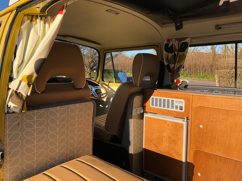 A VW T2 Classic Campervan called Buttercup and for hire in King's Lynn, Norfolk