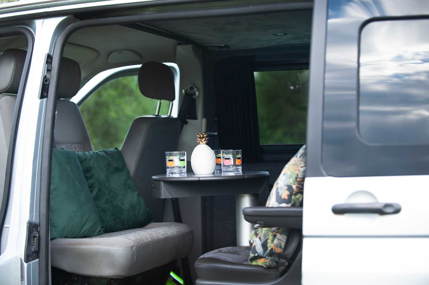 A VW T5 Campervan called Romper-Swamper and for hire in Hickstead, West Sussex