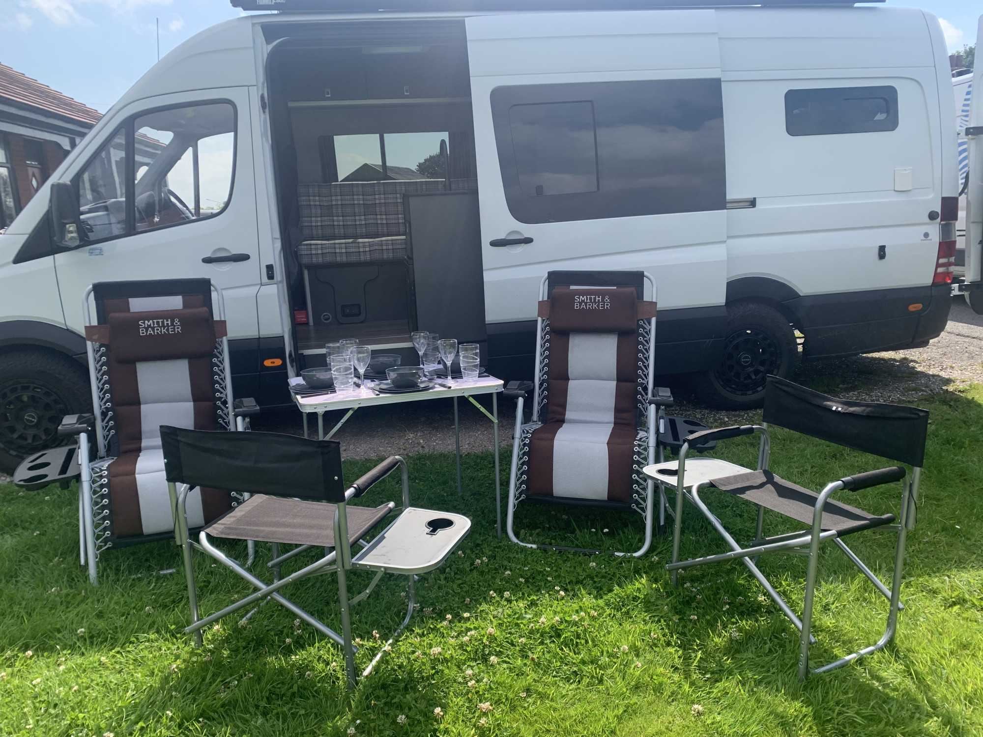 A Mercedes Sprinter Campervan called Apache and for hire in Lancashire, England