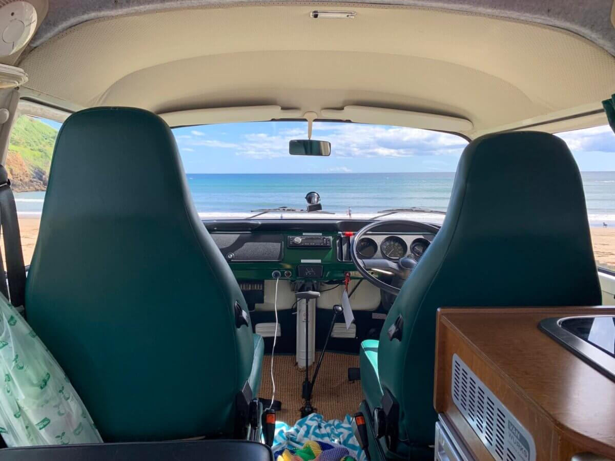 A VW T2 Classic Campervan called Wild-Monty and for hire in Colyford, Devon