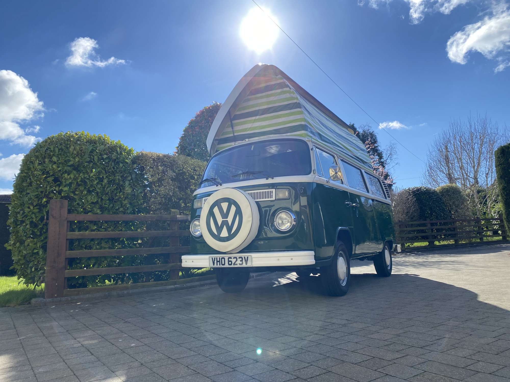 A VW T2 Classic Campervan called Wild-Monty and VW Campervan Wild Monty for hire in Colyford, Devon
