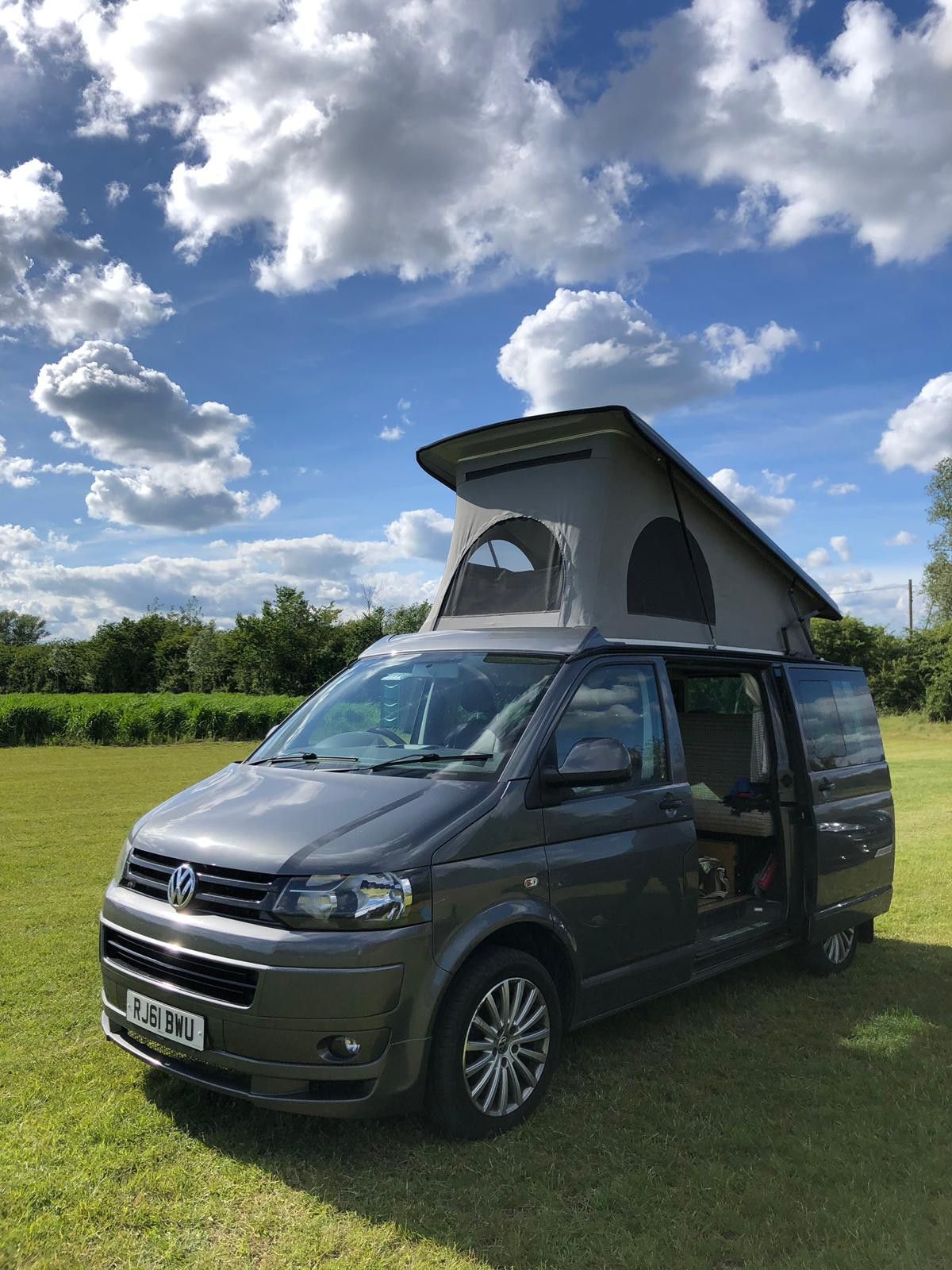 A  Campervan called Bubba and on-site, rood popped and setup in less than 5 minutes, ready to relax for hire in Surrey, Surrey