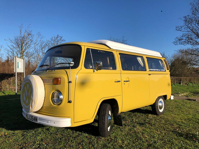 A VW T2 Classic Campervan called Buttercup and for hire in King's Lynn, Norfolk