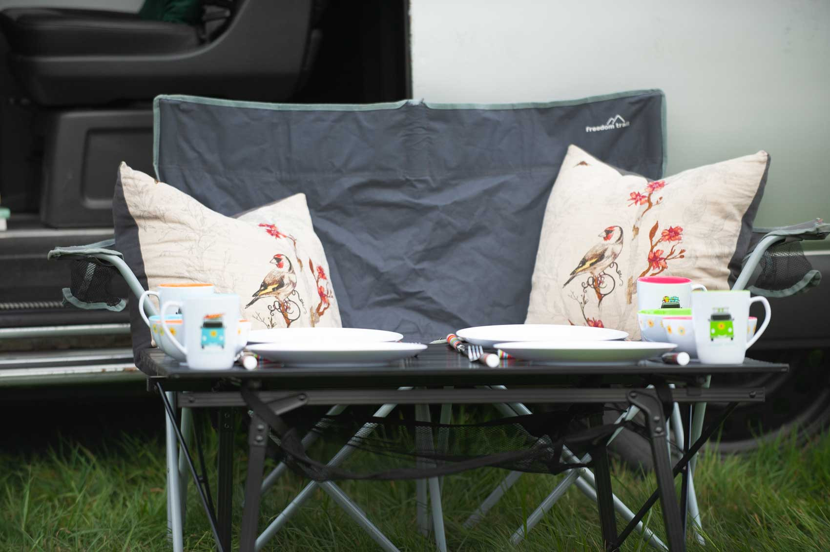 A VW T5 Campervan called Romper-Swamper and for hire in Hickstead, West Sussex