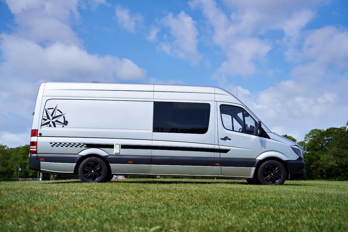 A Mercedes Sprinter Campervan called Silver-Comet and for hire in Brighton & Hove, East Sussex
