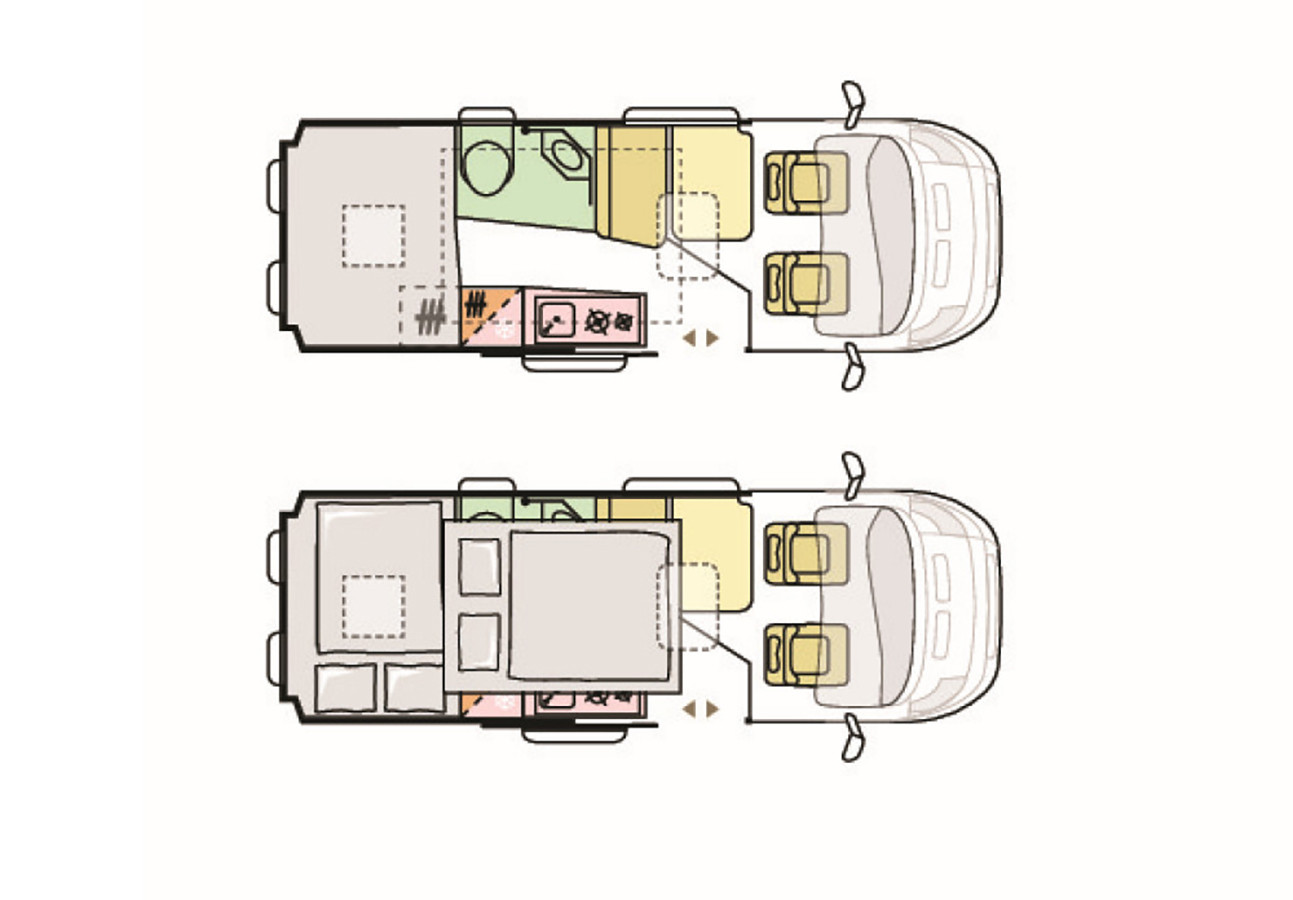 A Fiat Campervan called MontenegroRV and for hire in Budva, Montenegro