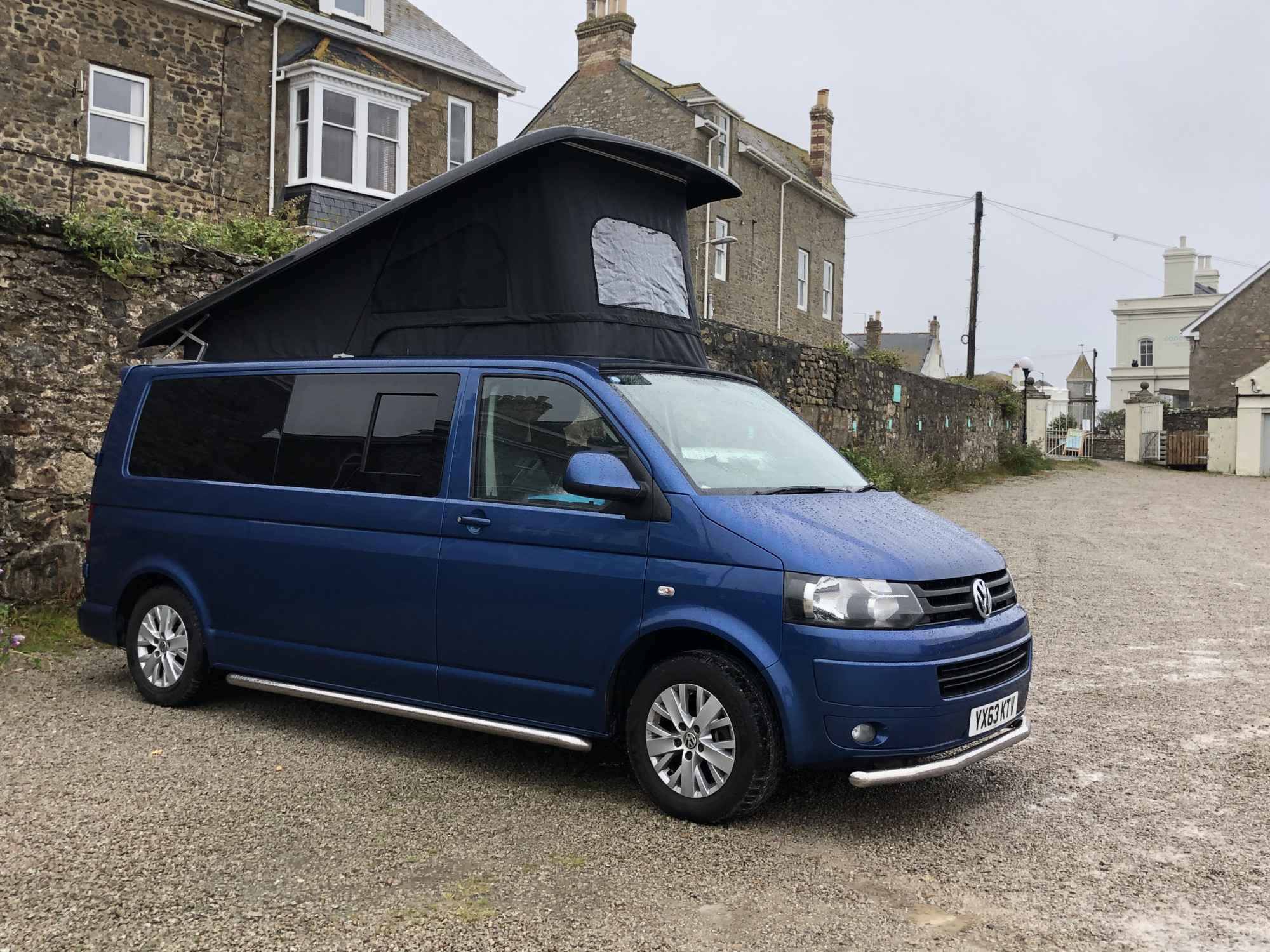 A VW T5 Campervan called Blu-T5 and for hire in Sittingbourn, Kent