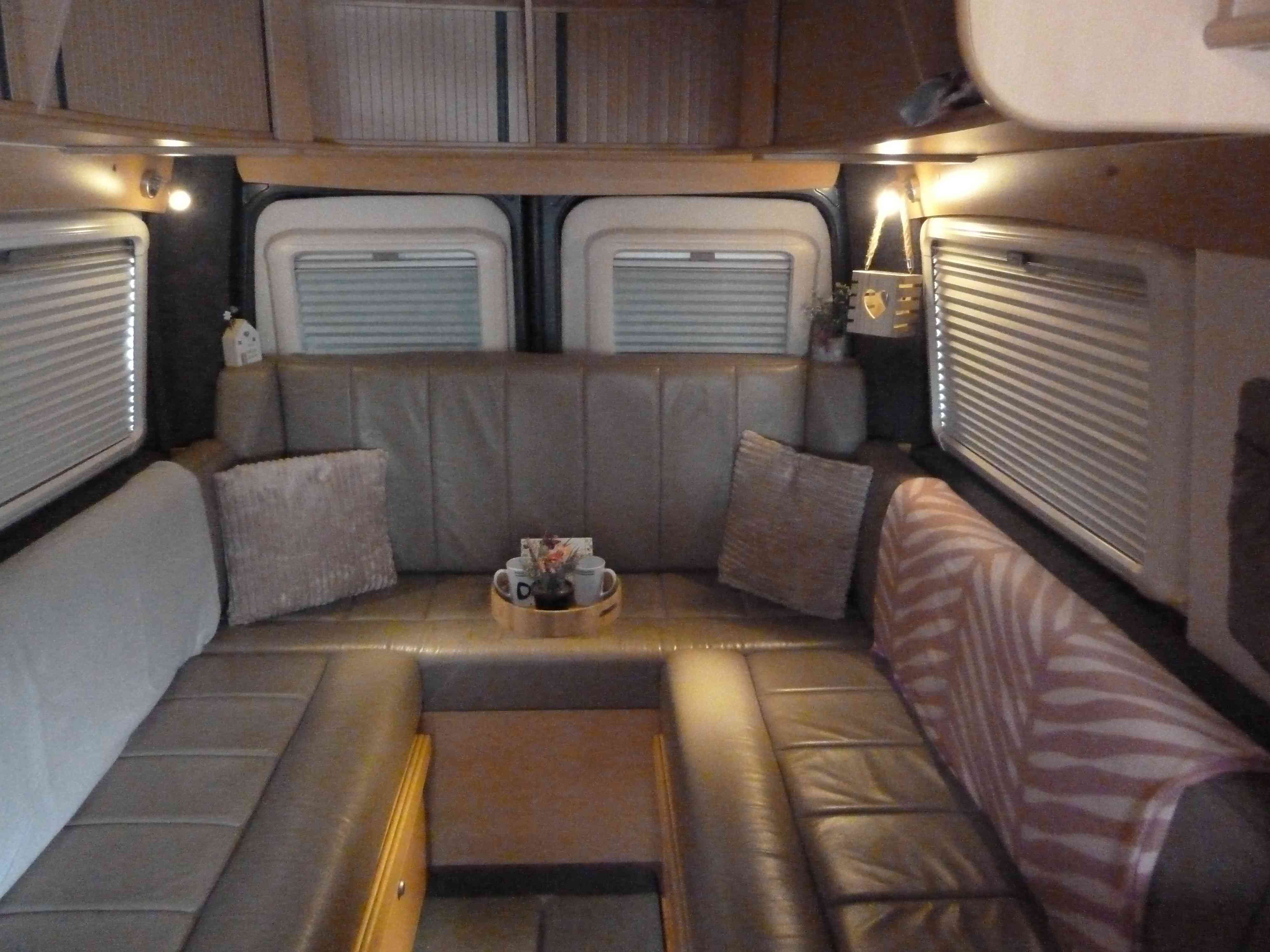 A Renault Campervan called Raquel and U shaped Lounge Area for hire in Newcastle Upon Tyne, Northumberland