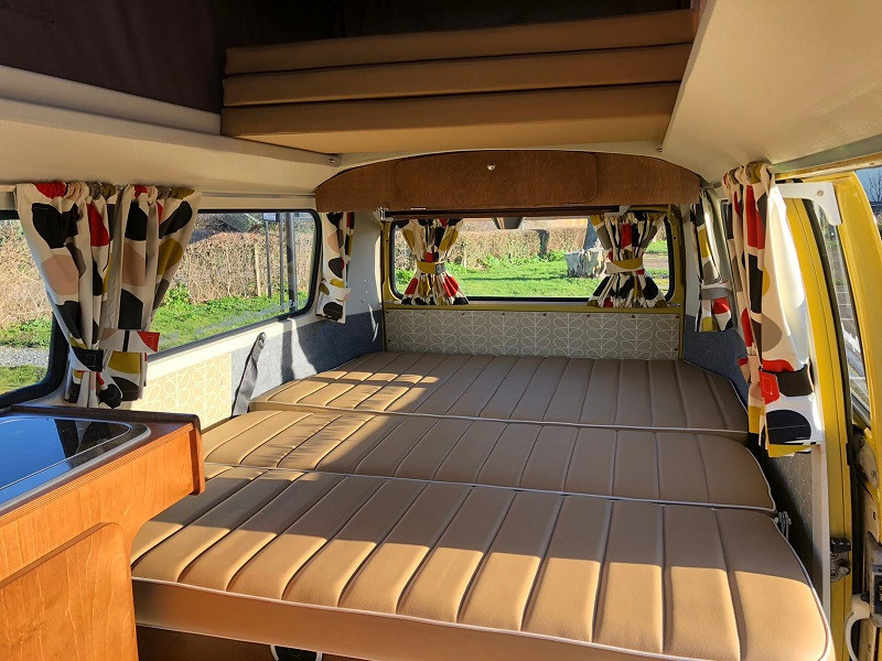 A VW T2 Classic Campervan called Buttercup and for hire in King's Lynn, Norfolk