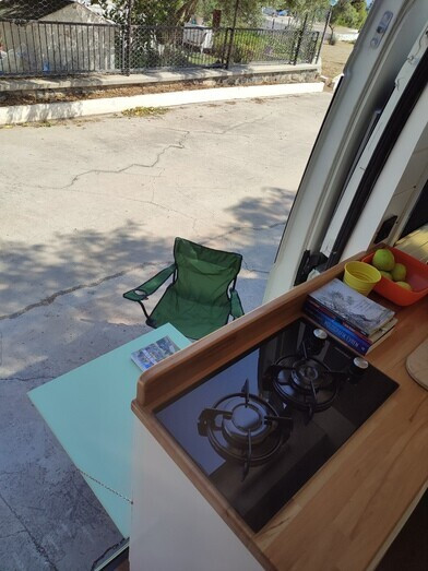 A Fiat Campervan called Olive and for hire in Izmir, Turkey