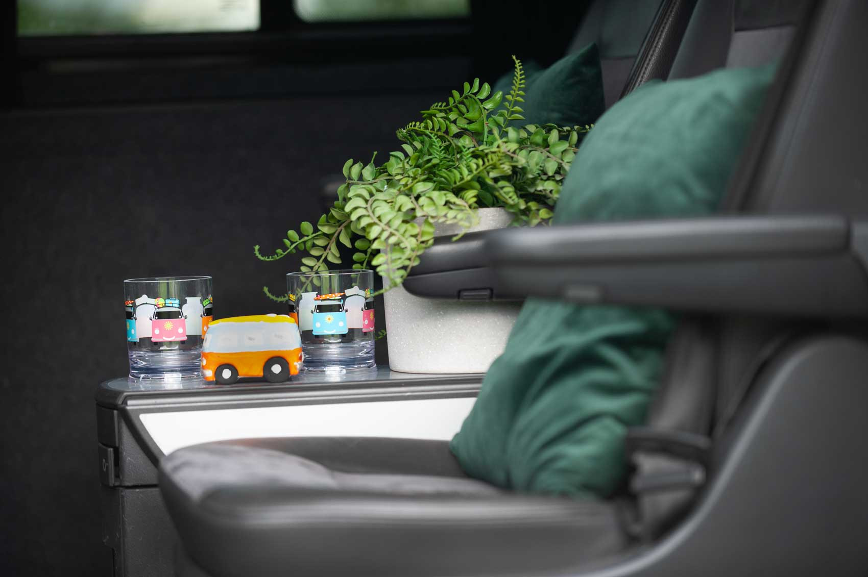 A VW T5 Campervan called Romper-Swamper and for hire in Hickstead, West Sussex